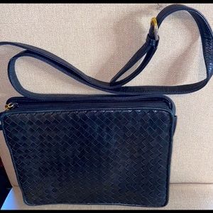 Talbots black leather crossbody purse